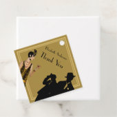 フラッパー1920sアールデコブラック金ゴールドブライダルシャワー フェイバータグ (インサイチュ)