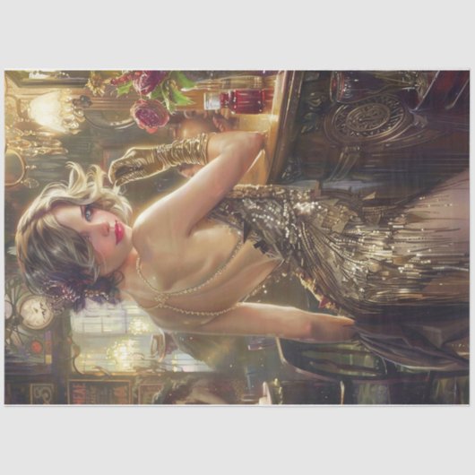 フラッパー・ガール・金ゴールド 薄葉紙 (正面)