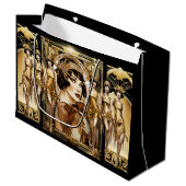 フラッパー・ギャッツビー・ガール 茶色の髪 1920年代のパーティー ラージペーパーバッグ (正面アングル)