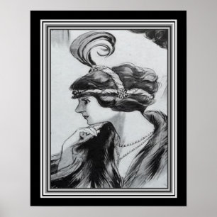 フラッパーca.1920 - 16x20のアールデコポートレート ポスター