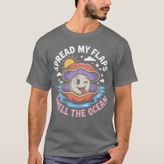 フラップを開いて海の香りを嗅ごう Tシャツ (正面)