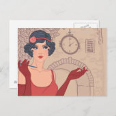 フラッ図解入りの、写真付きのパーガール ポストカード (正面/裏面)