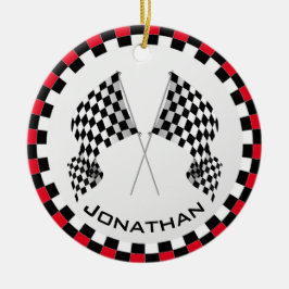 フラッ市松模様にグレーシングデザインオーナメント セラミックオーナメント