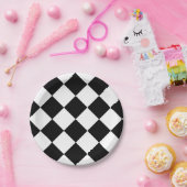 フラッ市松模様にグレーシングデザイン ペーパープレート (パーティー)