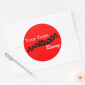 フラッ市松模様にグ・スウップ・レース・チーム・ステッカー ラウンドシール (封筒)