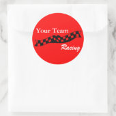 フラッ市松模様にグ・スウップ・レース・チーム・ステッカー ラウンドシール (バッグ)