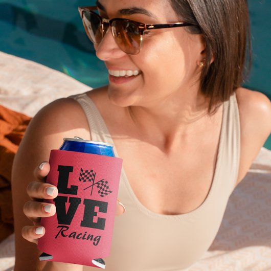 フラッ市松模様にグ・ラブレーシング・ウィークエンド・パーティー 缶クーラー