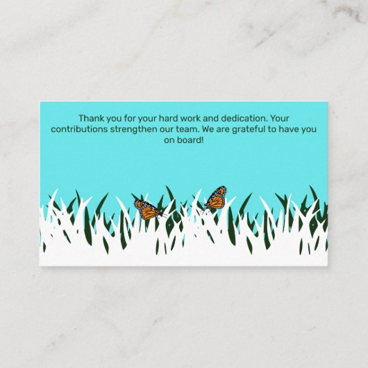 🦋🌿フラッ感謝していタ:チーム感謝の芝生気に 名刺 (裏面)