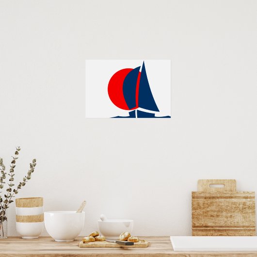 フラッ日本のグセーリングヨットジャパ航海のン ポスター (キッチン)