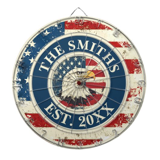 フラッ素朴グイーグルカスタムの姓7月4日 ダーツボード (正面)