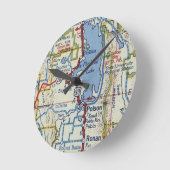 フラテアド湖とポルソン ラウンド壁時計 (傾斜)