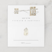 フラティロンホテルニューヨークシティ結婚ズフォールディング プレイスカード (外部開封)