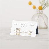 フラティロンホテルニューヨークシティ結婚ズフォールディング プレイスカード (裏面)