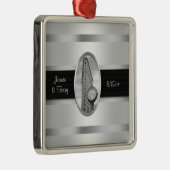 フラティロン建物ホワイトシルバー結婚BWズオーナメント メタルオーナメント (右)