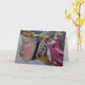 「フラニ女性」グリーティングカード カード (黄色い花)