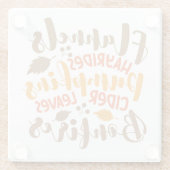 フラネルヘイ乗りカボチャのサイダー離れズ焚き火 ガラスコースター (裏面)