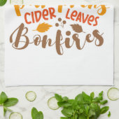 フラネルヘイ乗りカボチャのサイダー離れズ焚き火 キッチンタオル (折り畳み)