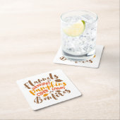 フラネルヘイ乗りカボチャのサイダー離れズ焚き火 スクエアペーパーコースター (インサイチュ)