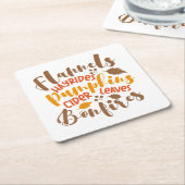 フラネルヘイ乗りカボチャのサイダー離れズ焚き火 スクエアペーパーコースター (アングル)