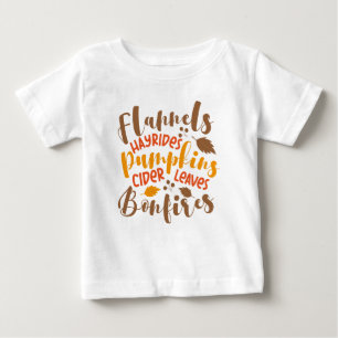 フラネルヘイ乗りカボチャのサイダー離れズ焚き火 ベビーTシャツ