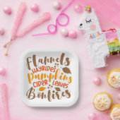 フラネルヘイ乗りカボチャのサイダー離れズ焚き火 ペーパープレート (パーティー)