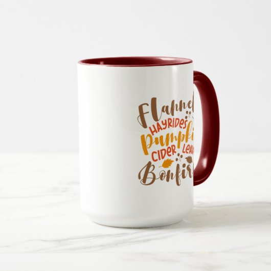 フラネルヘイ乗りカボチャのサイダー離れズ焚き火 マグカップ (正面右)