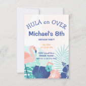 フラハワイアンルアウ（ハワイ式宴会）テーマ誕生日招待状 出欠カード (裏面)
