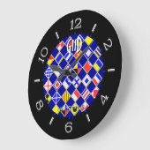フラパーソナライズされた市松模様にグのダイヤル ラージ壁時計 (傾斜)