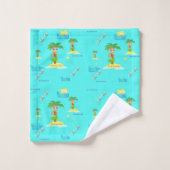 フラパーム(バケーションパターン)タオルセット バスタオルセット (ウォッシュタオル)