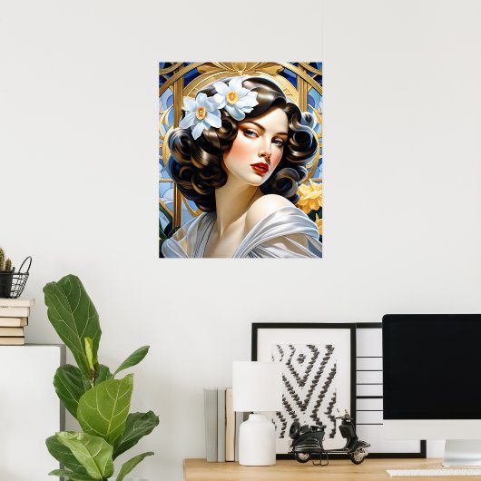 フラビアアールヌーボーグループミュシャスタイル ポスター (ホームオフィス)