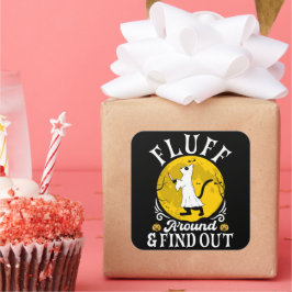 フラフのまわりにとハロウィーンのホラー猫を見つける スクエアシール