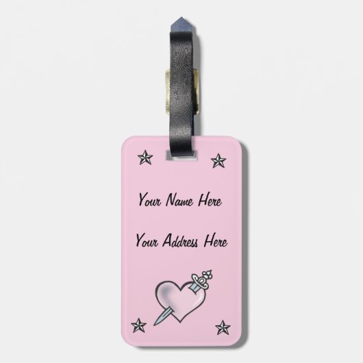フラフマーメイド荷物タグ(ピンク) ラゲッジタグ (裏面縦)
