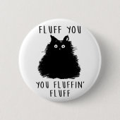 フラフユーブラックキャットスケッチ 缶バッジ (正面)