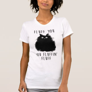 フラフユーブラックキャットスケッチ Tシャツ