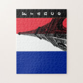 フラフランスのグ&エッフェルタワー – フランス ジグソーパズル (縦)