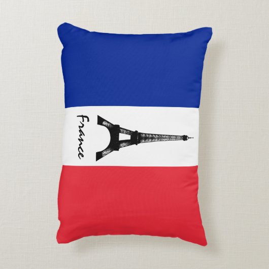 フラフランスのグ&エッフェルタワー – フランス/スポーツファン アクセントクッション (裏面(縦))