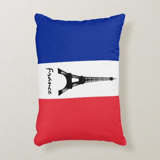 フラフランスのグ&エッフェルタワー – フランス/スポーツファン アクセントクッション (正面(垂直))