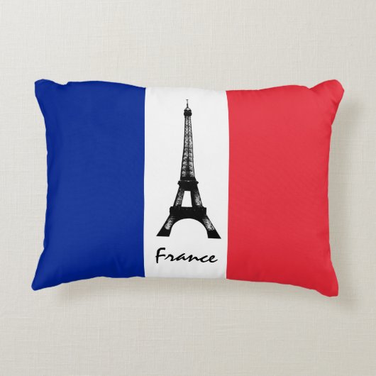 フラフランスのグ&エッフェルタワー – フランス/スポーツファン アクセントクッション (裏面)