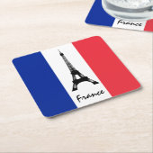 フラフランスのグ&エッフェルタワー – フランス/スポーツファン スクエアペーパーコースター (アングル)