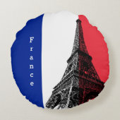 フラフランスのグ&エッフェルタワー – フランス/スポーツファン ラウンドクッション (裏面)