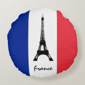 フラフランスのグ&エッフェルタワー – フランス/スポーツファン ラウンドクッション (裏面)