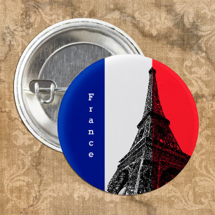 フラフランスのグ&エッフェルタワー – フランス/スポーツファン 缶バッジ