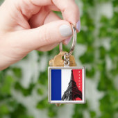 フラフランスのッグ&エッフェルタワー-フランス/スポーツファン キーホルダー (手)