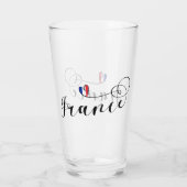 フラフランスのンス，ハート国旗 タンブラーグラス (裏面)