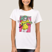 フラフープをする女性アニメキャラ Tシャツ (正面)