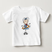 フラフープスティックフィギュアTシャツとギフト ベビーTシャツ (正面)
