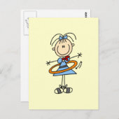 フラフープスティックフィギュアTシャツとギフト ポストカード (正面/裏面)