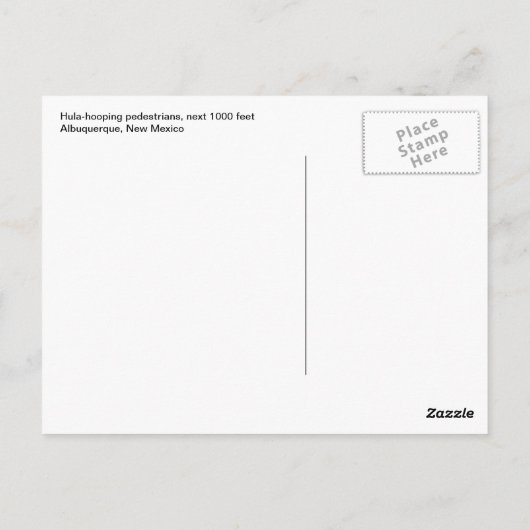 フラフープペデストリアンサイン，アルバカーキニューメキシコ ポストカード (裏面)