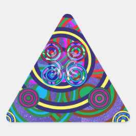 フラフープ丸カラフル円 三角形シール