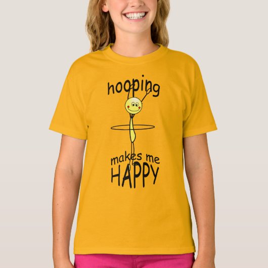 フラフープHappy Tおもしろいシャツ Tシャツ (正面)
